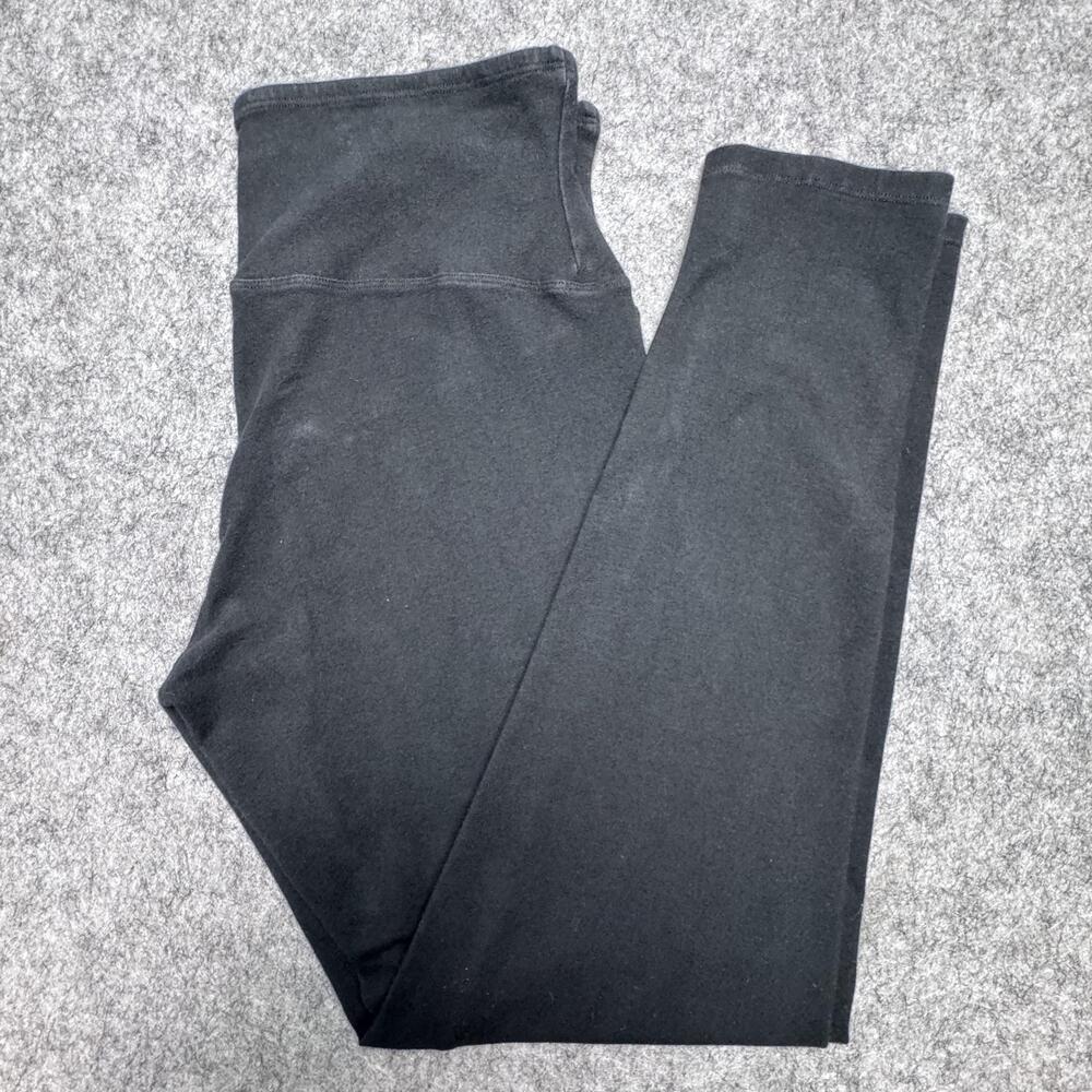 Yummie Leggings Womens Large Black Rachel Compact High Rise Cotton Stretch Ankle